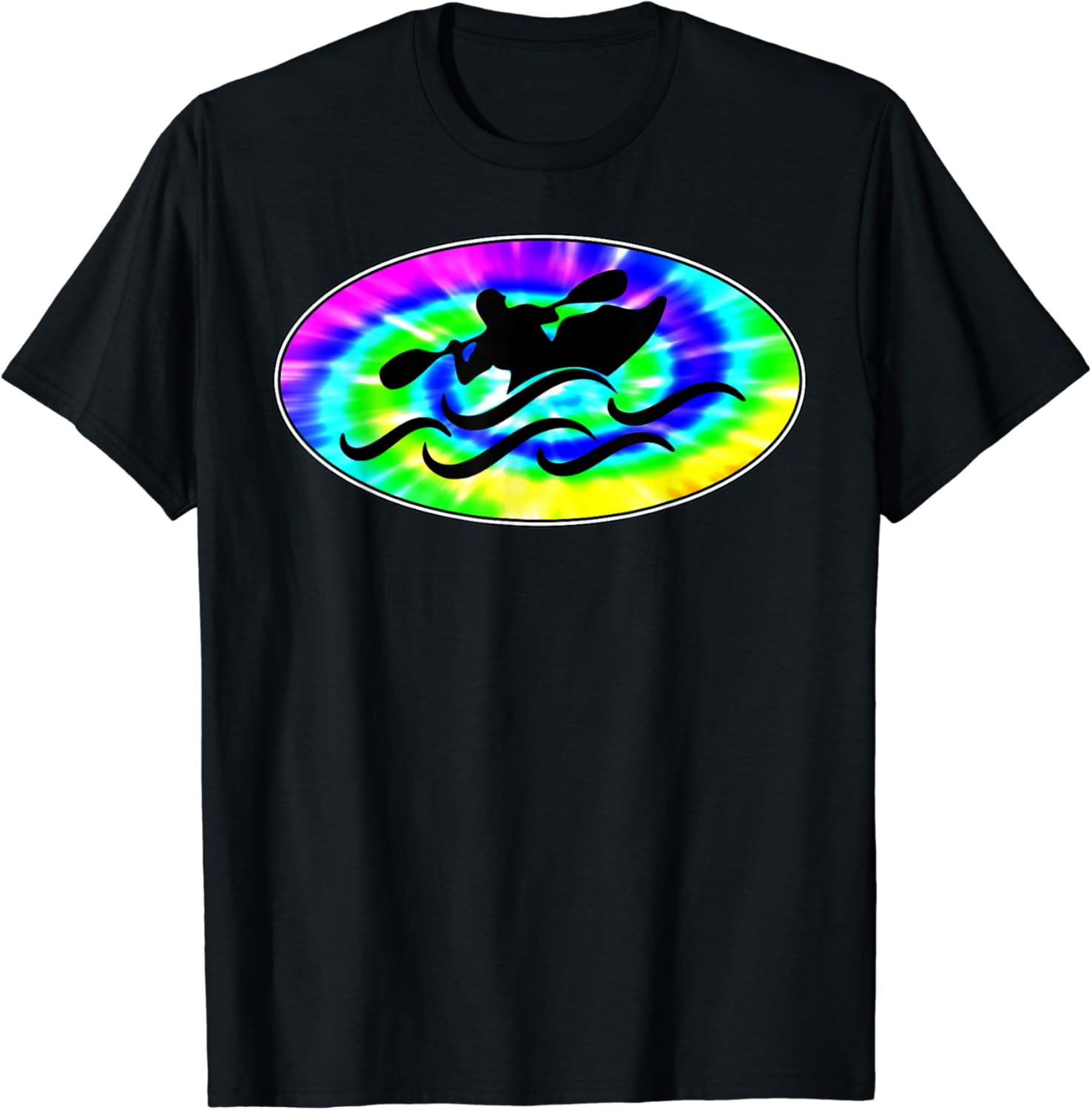 Amazon.com: Oval Tie Dye Kayak Kayaking Kayaker Paddling Silhouette